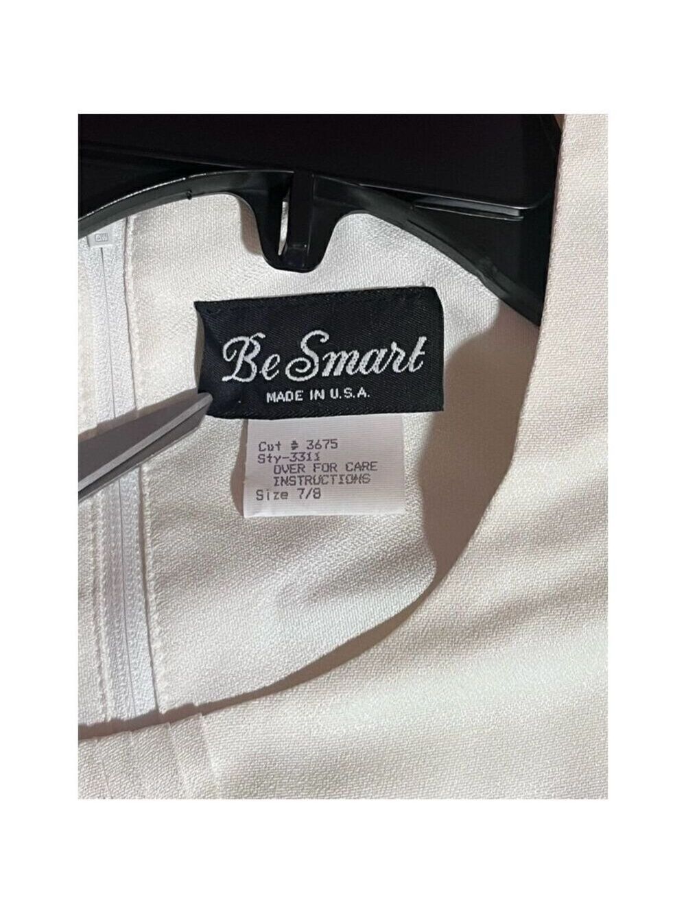 Vintage Sears dress BNWT size 7/8 Be Smart long satiny creamy - Picture 4 of 16